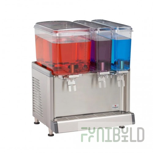 Crathco CS-3D-16-290 (BPA FREE) 20 Inch Electric Beverage Dispenser with 3 Bowls