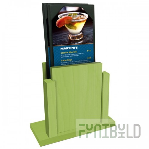 Menu Solutions WDMS-RI Lime Wood Menu Holder with 4