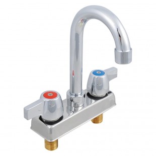 John Boos PBF-4-D-10LF 10 Inch Swing Spout Deck Mount Faucet Lead Free Chrome