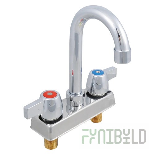 John Boos PBF-4-D-10LF 10 Inch Swing Spout Deck Mount Faucet Lead Free Chrome