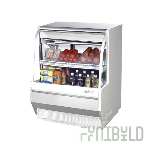 Turbo Air TCDD-36L-R-N 36 Inch Refrigerated Deli Case Low Profile with Curved Glass