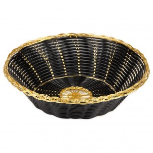 1880 Hospitality BBV-8R 8 Inch Diameter Woven Basket with Odor Resistant Black Vinyl Cord