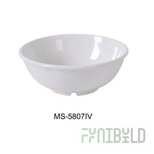 Yanco MS-5807WT 24 Oz Round Salad Bowl Melamine NSF Dishwasher Safe White