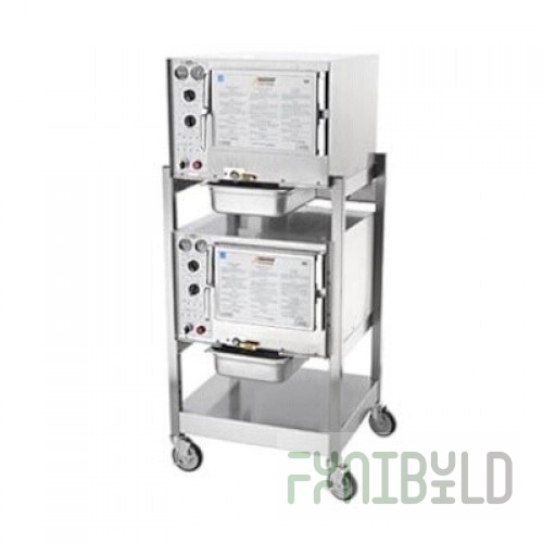 AccuTemp S32403D110 DBL 27 Inch Electric Boilerless Convection Steamer with Stand and Casters