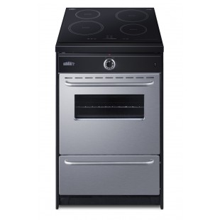 Summit TEM665BW 24 Inch Induction Range with 4 Burners Stainless Steel
