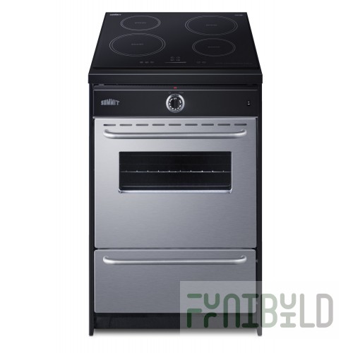 Summit TEM665BW 24 Inch Induction Range with 4 Burners Stainless Steel