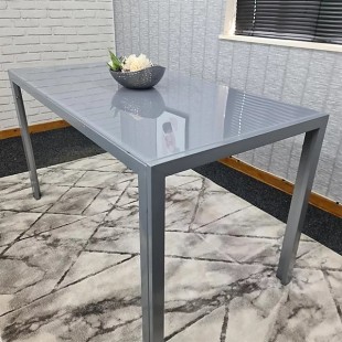 Dining table T 368 PVC 680x680mm - m/k - mirror, plastic gray textured