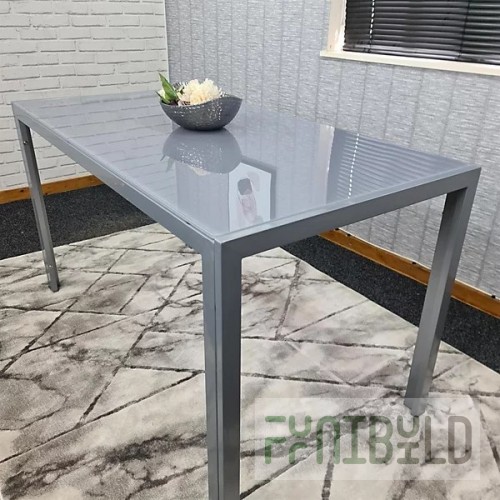 Dining table T 368 PVC 680x680mm - m/k - mirror, plastic gray textured