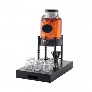 TableCraft 10090 Industrial 2 Gallon Glass Beverage Dispenser with Infuser / Ice Core