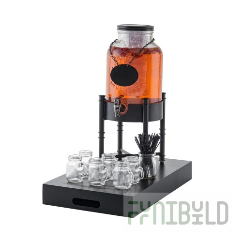 TableCraft 10090 Industrial 2 Gallon Glass Beverage Dispenser with Infuser / Ice Core