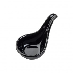 Tablecraft 10317BK 1 Oz Mini Spoon Dishwasher Safe Melamine Black 24 Packs