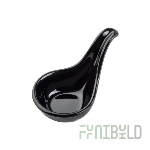 Tablecraft 10317BK 1 Oz Mini Spoon Dishwasher Safe Melamine Black 24 Packs