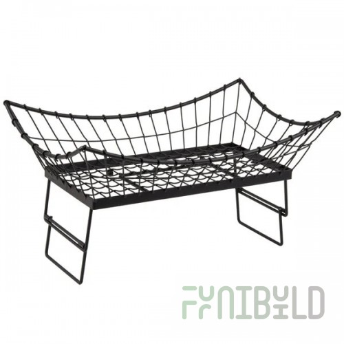 Tablecraft GMT2113 13 Inch Rectangular Transformer Basket Metal Black Powder Coated with Adjustable Height and Angle