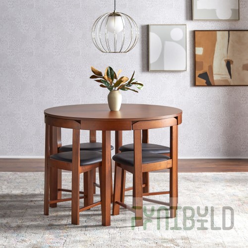 Forbes Industries PLY###PKG24RDMXE#IC-TBL 24 Inch Round Table Walnut Finish with Table Cart