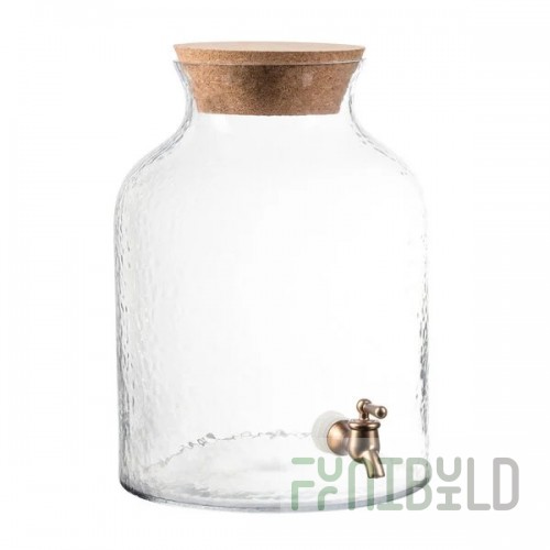 Stylesetter Jacob 2.7 Gallon Hammered Glass Beverage Dispenser with Cork Lid by Jay Companies