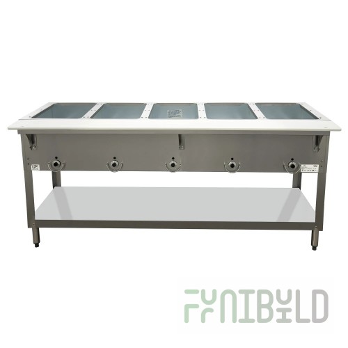 Duke E305SW_208/60/3 72 Inch Electric Hot Food Station with 5 Wells Stainless Steel