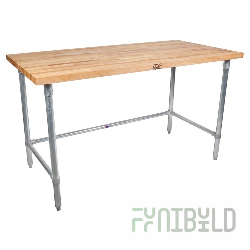John Boos DNB15 72 Inch Work Table Baker's Top with Hard Rock Maple Top