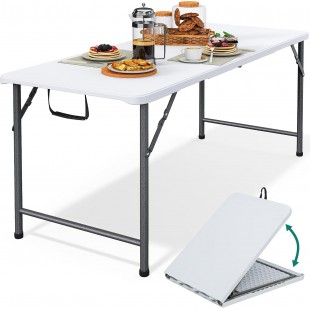 Forbes Industries 7039TG-24 60 Inch Collapsible Rectangular Folding Table Glass