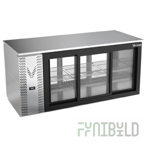 Victory VBB72HC-F-GS-B Back Bar Refrigerator Food Rated Three-section