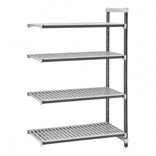 Cambro EXA212472V4480 24 Inch 4-tier Stationary Add-On Unit with Gray Finish