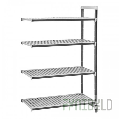 Cambro EXA212472V4480 24 Inch 4-tier Stationary Add-On Unit with Gray Finish