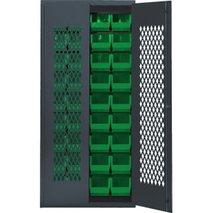 Quantum MESH-BG-240_GREEN Specialty Bin Cabinets Heavy-duty Mesh Door Model