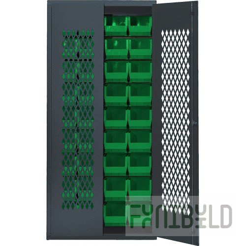 Quantum MESH-BG-240_GREEN Specialty Bin Cabinets Heavy-duty Mesh Door Model