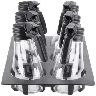 TableCraft N481BK Tritan™ 48 oz. Dispenser Set with Black Tray