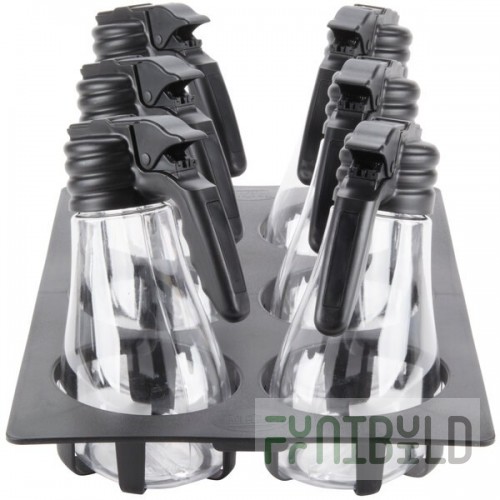 TableCraft N481BK Tritan™ 48 oz. Dispenser Set with Black Tray