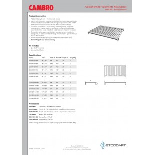 Cambro EXSK1848V1480 48 Inch Vented Shelf Kit with Camguard Antimicrobial Protection