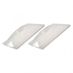 Cadco CL-2 12-7/8 Inch Clear Polycarbonate Lids Accessory Pack with Utensil Slot