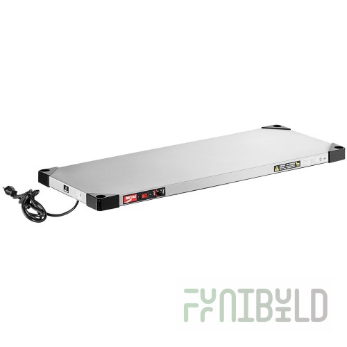 Metro HS1436 36 Inch Adjustable Thermostat Hot Heated Shelf Electric Stainless Steel with Polymer Feet