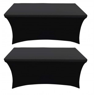 Tablecraft CWAL6BRATBK 72 Inch Two-piece Rectangular Table Cover Aluminum Black Finish