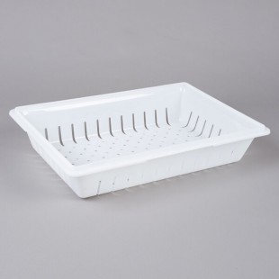 Carlisle 1064802 26 Inch Rectangular Colander Perforated Polyethylene White