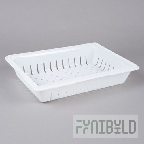 Carlisle 1064802 26 Inch Rectangular Colander Perforated Polyethylene White