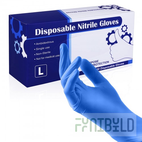 AllPoints 66478 M Nitrile Gloves Disposable with Textured Grip - Box