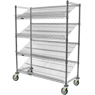 Eagle M1824V-4 24 Inch 4 Tier Visual Merchandising Cart with Reversible Shelves