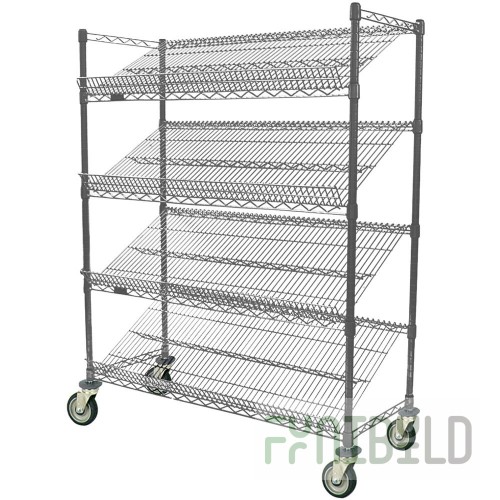 Eagle M1824V-4 24 Inch 4 Tier Visual Merchandising Cart with Reversible Shelves