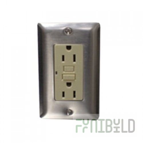 Advance Tabco TA-62A Electric Outlet GFI Duplex Stainless Steel - Receptacle Outlet