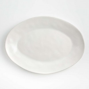 Stanton Trading STGS-12 10-3/8 Inch Ceramic Platter Oval Green Band American White Stanton Trading STGS-12 10-3/8 Inch Ceramic Platter Oval Green Band American White