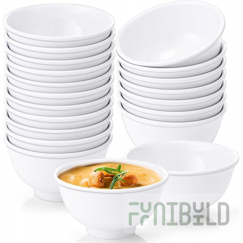 Bon Chef 53929WHITE-BLK 10 Oz Soup Bowl with Matte Black and White Checker Border Melamine