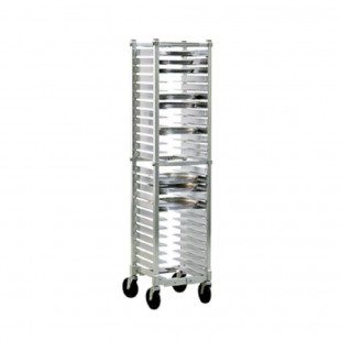 New Age Industrial NS599A 26 Pans Mobile Pizza Pan Rack Aluminum w/ Swivel Casters