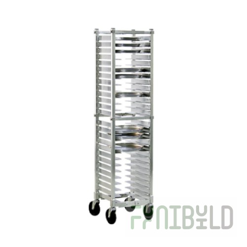 New Age Industrial NS599A 26 Pans Mobile Pizza Pan Rack Aluminum w/ Swivel Casters