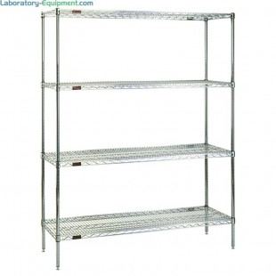 Eagle A4-74-2136S 36 Inch 4-Tier Add-On Shelving Unit Wire Stainless Steel