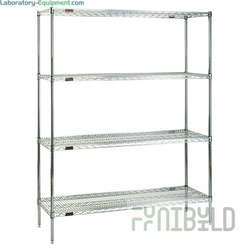 Eagle A4-74-2136S 36 Inch 4-Tier Add-On Shelving Unit Wire Stainless Steel