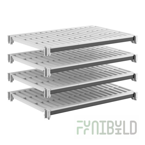 Cambro EXSK2436V4480 24 Inch Width Camshelving Elements Kit with Vented Shelves Speckled Gray