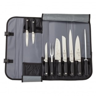 Mercer Culinary M21810 10-Pocket Roll Knife Set with German Steel Blades