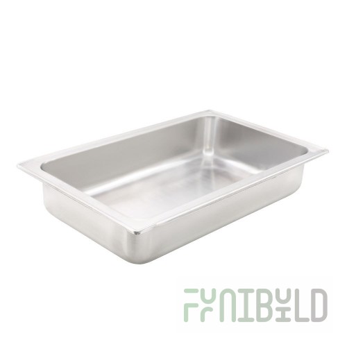 Winco 108A-WP 8 Quart Water Pan Stainless Steel for Rectangle Chafer