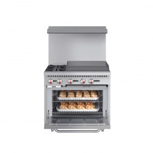 Koolmore KM-CRG36G-NG 36 Inch Stainless Steel Gas Range with 3 Burners 30000 BTU