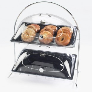 Cal Mil SR1600-13 34 Inch Display Stand Set 2 Tier with Diamond Plates Black Metal Cal Mil SR1600-13 34 Inch Display Stand Set 2 Tier with Diamond Plates Black Metal